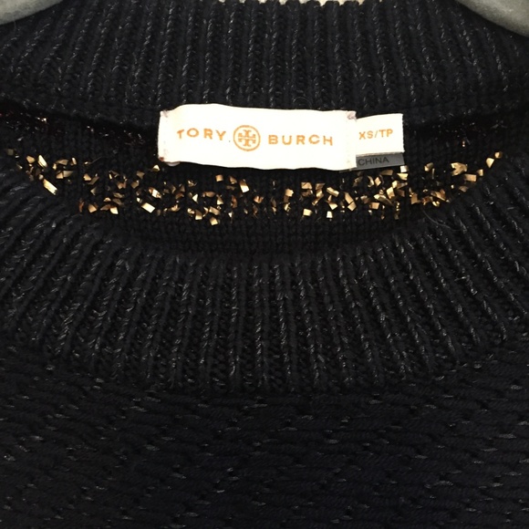 Tory Burch 'Danielle' Metallic Stripe Back Sweater - Picture 6 of 6